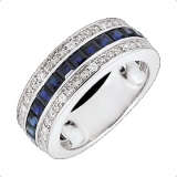 Bague saphirs bleus et diamants Edenly