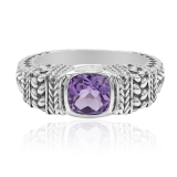 Bague en argent et améthyste