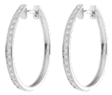 Créoles en or blanc 18 carats et 32 diamants