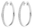 Créoles en or blanc 18 carats et 32 diamants