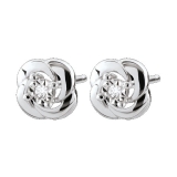 Boucles d&rsquo;oreilles Edenly camélia or blanc