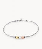 Bracelet femme Fossil 3 coeurs tricolores