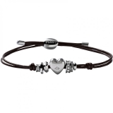 Bracelet femme Fossil en cuir avec son joli coeur