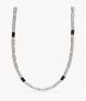 Collier Fossil pour homme : agate noire et acier inoxydable