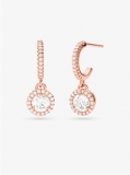Pendants d&rsquo;oreilles rose et cristaux Michael Kors