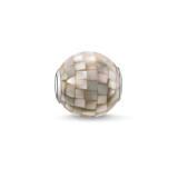 Perle charm nacre gris