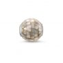 Perle charm nacre gris